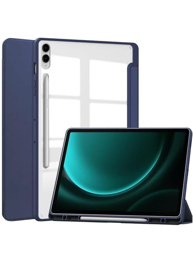 Hybrid Slim Case Compatible with Samsung Galaxy Tab S10 Plus/S10+ 12.4 Inch 2024 Pen Holder, Shockproof Cover Clear Transparent Back Shell, Auto Wake/Sleep - Image 1